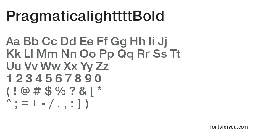 Шрифт PragmaticalighttttBold – алфавит, цифры, специальные символы