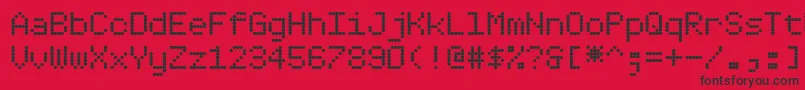 Dotimatrix5-Schriftart – Schwarze Schriften auf rotem Hintergrund