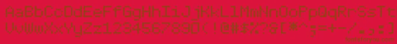 フォントDotimatrix5 – 赤い背景に茶色の文字