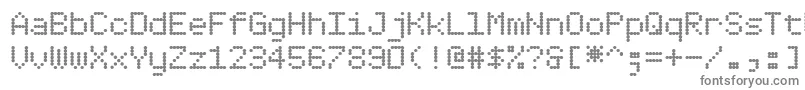 フォントDotimatrix5 – 白い背景に灰色の文字