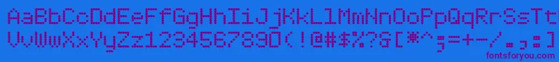 Dotimatrix5 Font – Purple Fonts on Blue Background