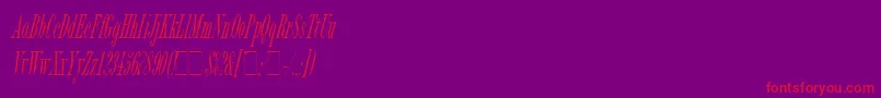 BordeauxItalicLetPlain.1.0 Font – Red Fonts on Purple Background