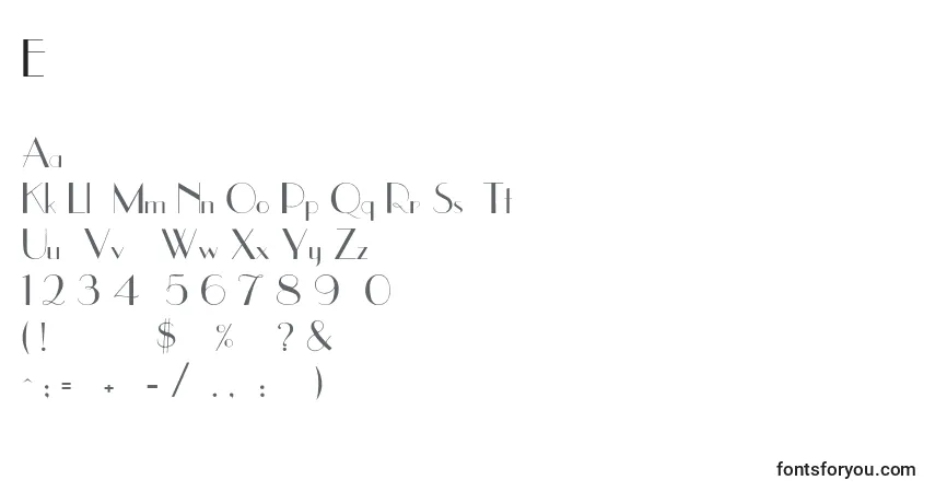 A fonte Eastside – alfabeto, números, caracteres especiais