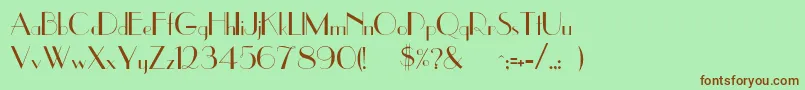Weitere Informationen zur Eastside-Schriftart Eastside-Schriftart – Braune Schriften auf grünem Hintergrund