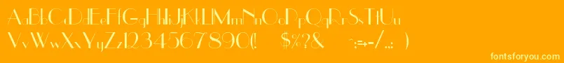 Weitere Informationen zur Eastside-Schriftart Eastside-Schriftart – Gelbe Schriften auf orangefarbenem Hintergrund