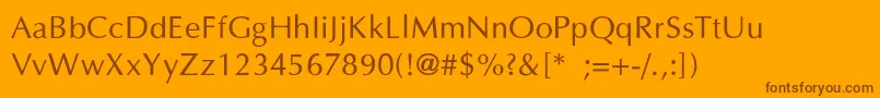 More about OptimaThin Font OptimaThin Font – Brown Fonts on Orange Background