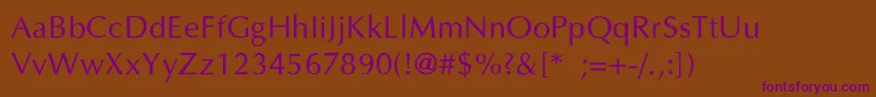 OptimaThin Font – Purple Fonts on Brown Background