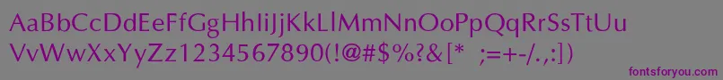 OptimaThin Font – Purple Fonts on Gray Background