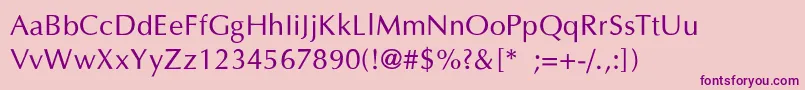 OptimaThin Font – Purple Fonts on Pink Background