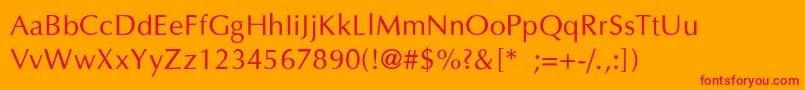 OptimaThin Font – Red Fonts on Orange Background