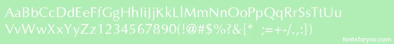 OptimaThin Font – White Fonts on Green Background