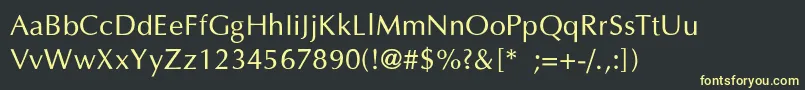 OptimaThin Font – Yellow Fonts on Black Background