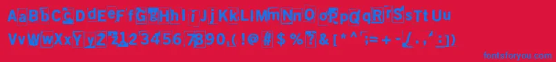 Lumihyeena Font – Blue Fonts on Red Background