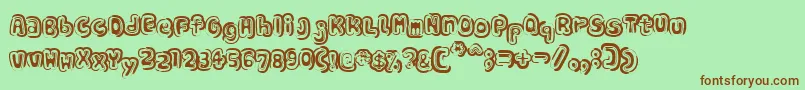 SinABonBold Font – Brown Fonts on Green Background