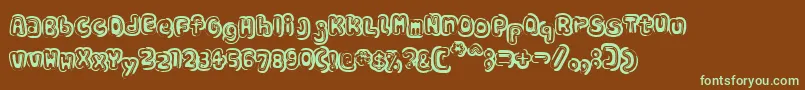 SinABonBold Font – Green Fonts on Brown Background