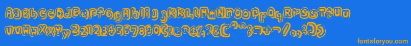 SinABonBold Font – Orange Fonts on Blue Background