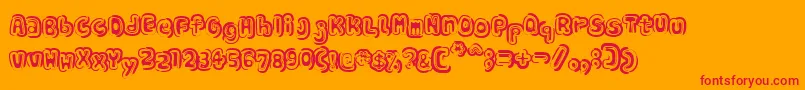 SinABonBold-Schriftart – Rote Schriften auf orangefarbenem Hintergrund