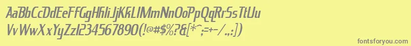 フォントKingRichardItalic – 黄色の背景に灰色の文字