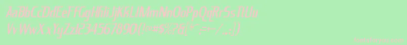 フォントKingRichardItalic – 緑の背景にピンクのフォント