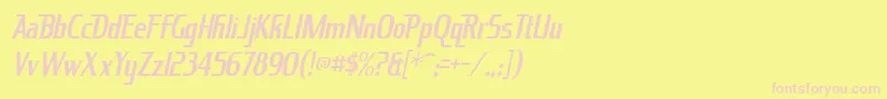 KingRichardItalic Font – Pink Fonts on Yellow Background