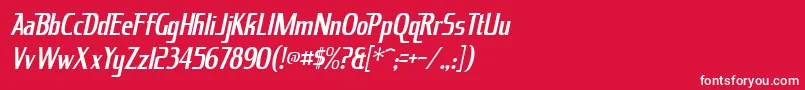 フォントKingRichardItalic – 赤い背景に白い文字