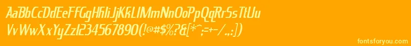 フォントKingRichardItalic – オレンジの背景に黄色の文字