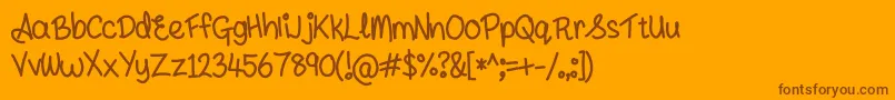 Andyallshort Font – Brown Fonts on Orange Background