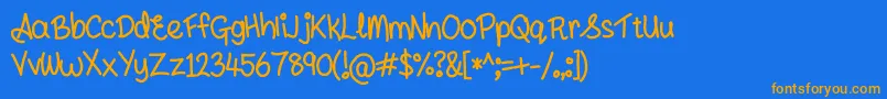 Шрифт Andyallshort – оранжевые шрифты на синем фоне