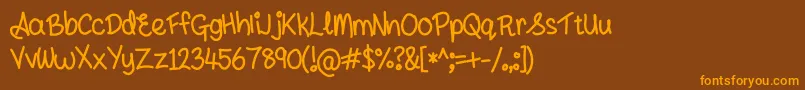 Andyallshort Font – Orange Fonts on Brown Background