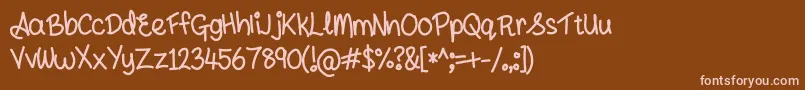 Шрифт Andyallshort – розовые шрифты на коричневом фоне