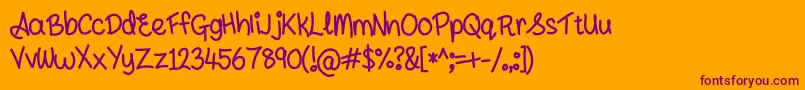 Andyallshort Font – Purple Fonts on Orange Background