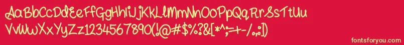 Andyallshort Font – Yellow Fonts on Red Background