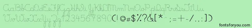 LumenDots-fontti – mustat fontit vihreällä taustalla