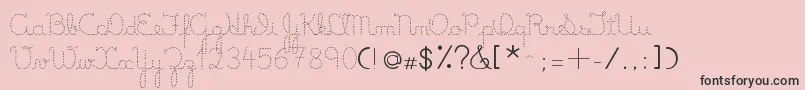 LumenDots-fontti – mustat fontit vaaleanpunaisella taustalla