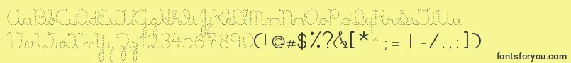 LumenDots-fontti – mustat fontit keltaisella taustalla