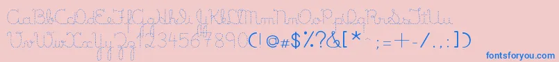 LumenDots-fontti – siniset fontit vaaleanpunaisella taustalla