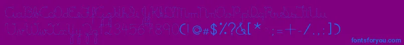LumenDots-fontti – siniset fontit violetilla taustalla