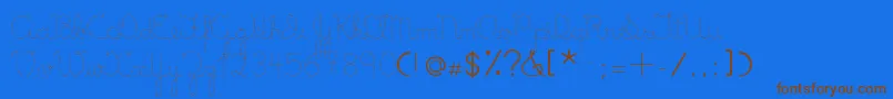LumenDots-fontti – ruskeat fontit sinisellä taustalla