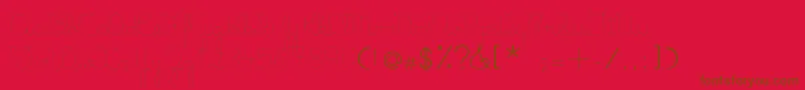 LumenDots-Schriftart – Braune Schriften auf rotem Hintergrund