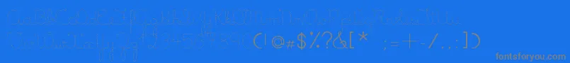 LumenDots-fontti – harmaat kirjasimet sinisellä taustalla