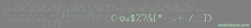 LumenDots-fontti – vihreät fontit harmaalla taustalla
