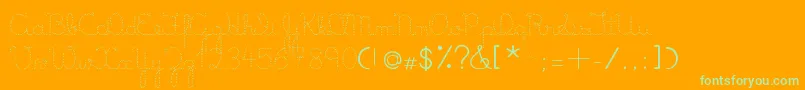 LumenDots-fontti – vihreät fontit oranssilla taustalla