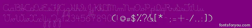 フォントLumenDots – 紫の背景に緑のフォント
