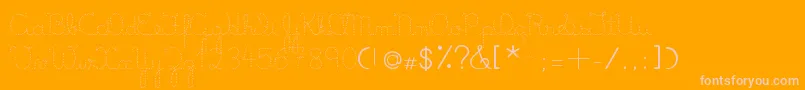 LumenDots-Schriftart – Rosa Schriften auf orangefarbenem Hintergrund