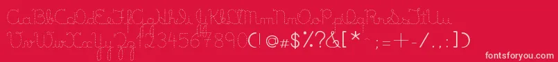 LumenDots-fontti – vaaleanpunaiset fontit punaisella taustalla