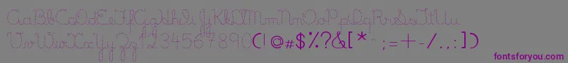 LumenDots-fontti – violetit fontit harmaalla taustalla