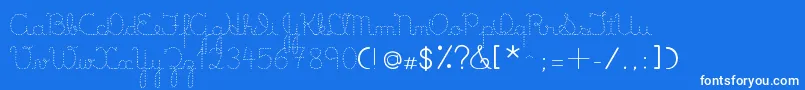 LumenDots-fontti – valkoiset fontit sinisellä taustalla