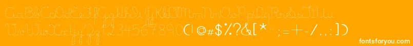 LumenDots-Schriftart – Weiße Schriften auf orangefarbenem Hintergrund