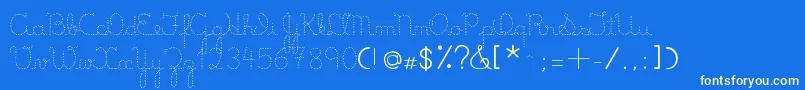 LumenDots-fontti – keltaiset fontit sinisellä taustalla