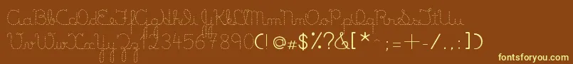 LumenDots-fontti – keltaiset fontit ruskealla taustalla